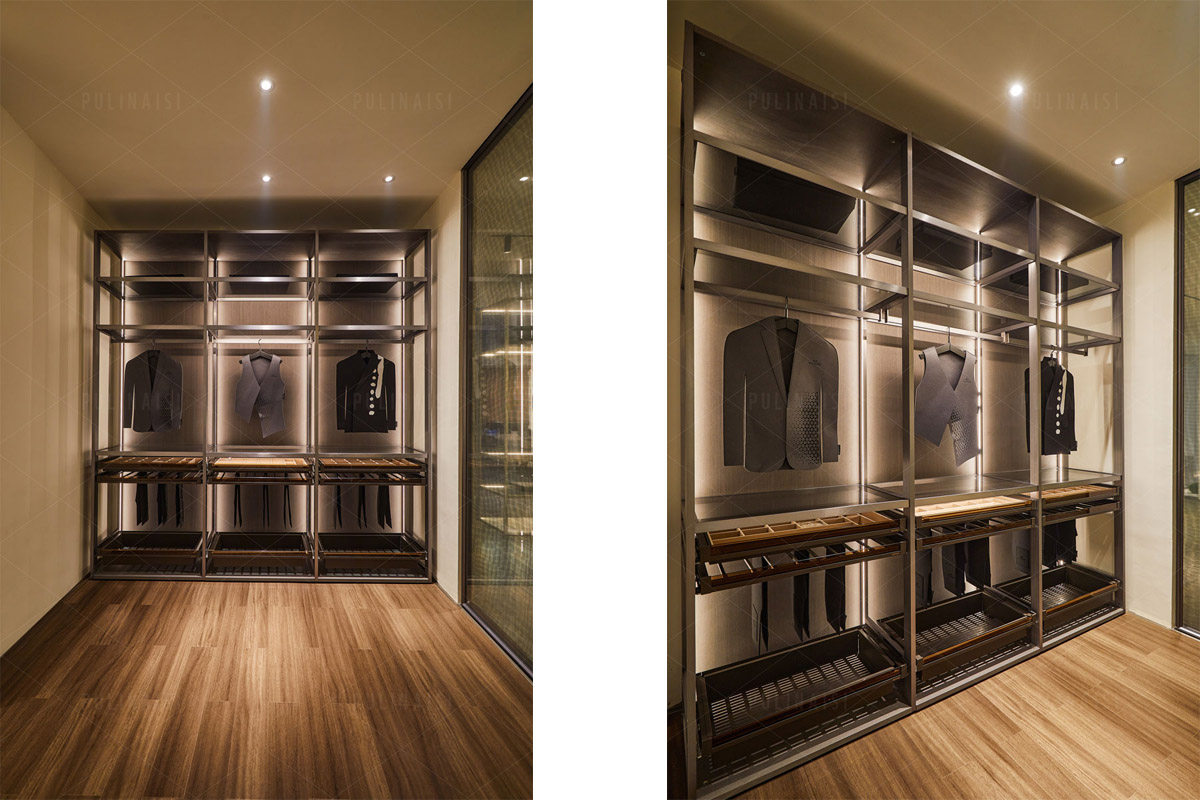 Stylish Aluminium Walk In Closet With Conceal Light System